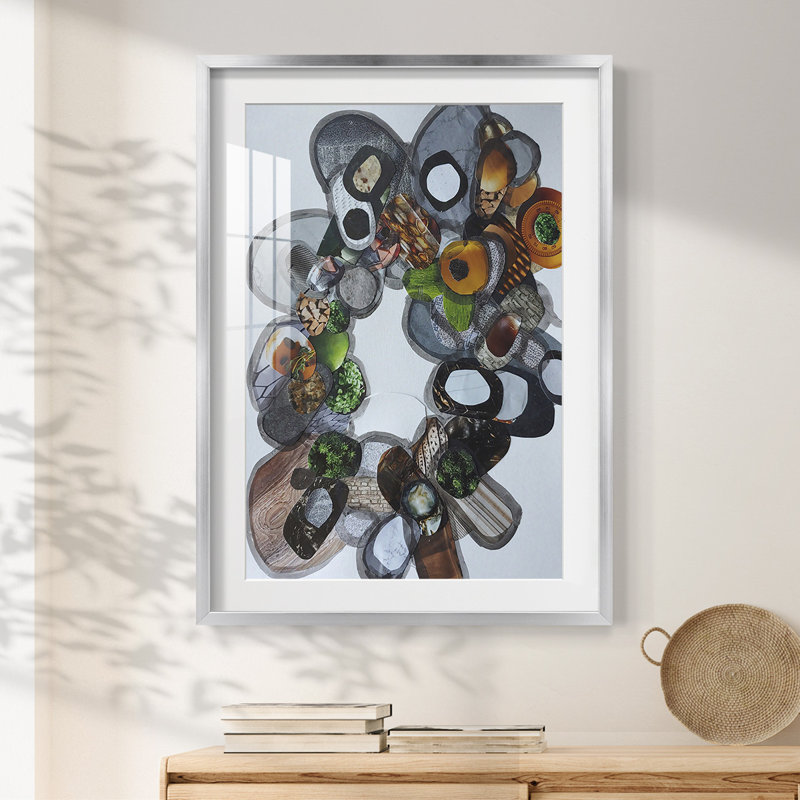 Amelia Island Stones - impression encadrée, H 28,5 po x l 20,5 po, Argent argent