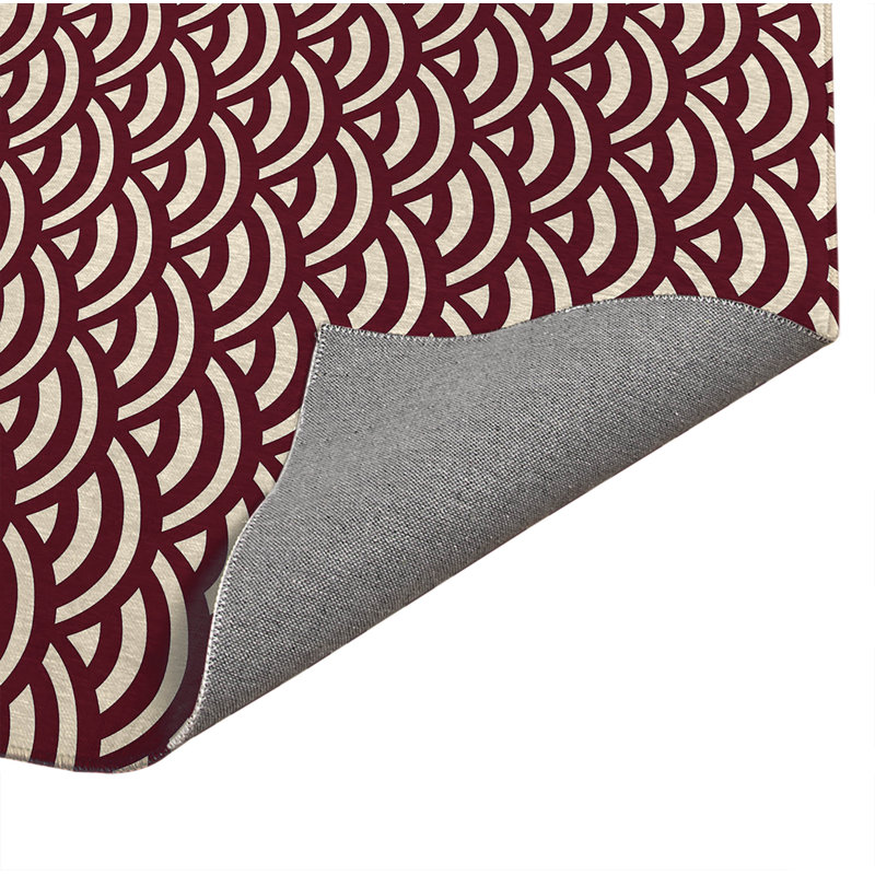 Paillasson Seigaiha Wave, Wine, 36" W x 60" L