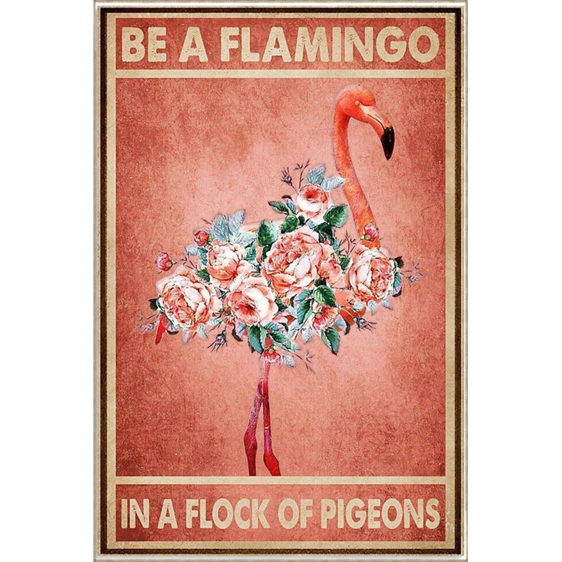 Tapis décoratif à motif de flamants roses lavables à la machine, Tapis de couloir 2 pi 6 po x 9 pi 10 po inclus