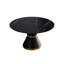 Table de salle à manger moderne 53,15 po en pierre artificielle ronde en acier au carbone pouvant accueillir 6 personnes-1586274660-1586274661