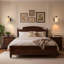 Applique murale avec abat-jour en tissu pour chambre à coucher Farmhouse-889776617
