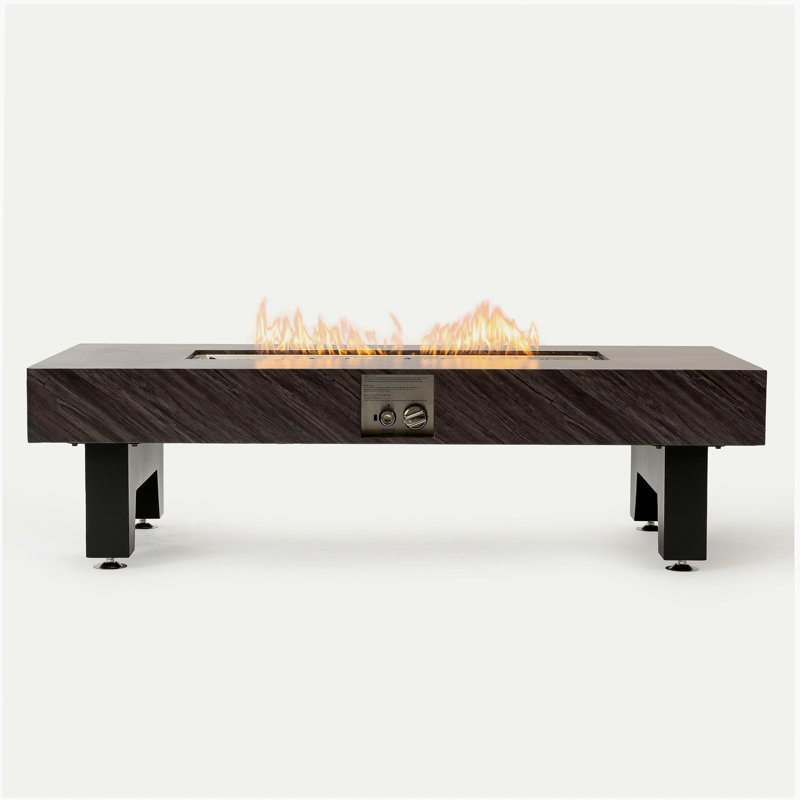 54-inch iron fire pit table (stone)