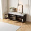 Banc de rangement d'entrée rustique de 47,4 pouces avec portes en rotin tissé, tablettes réglables et coussin amovible-761795119