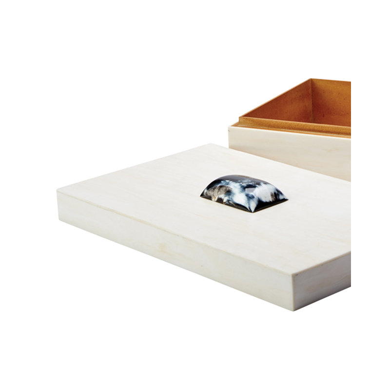 Grande boîte rectangulaire en résine crème avec un accent corn Constantine