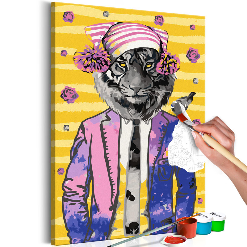 Ensemble de peinture par numéros - Tigre au chapeau
