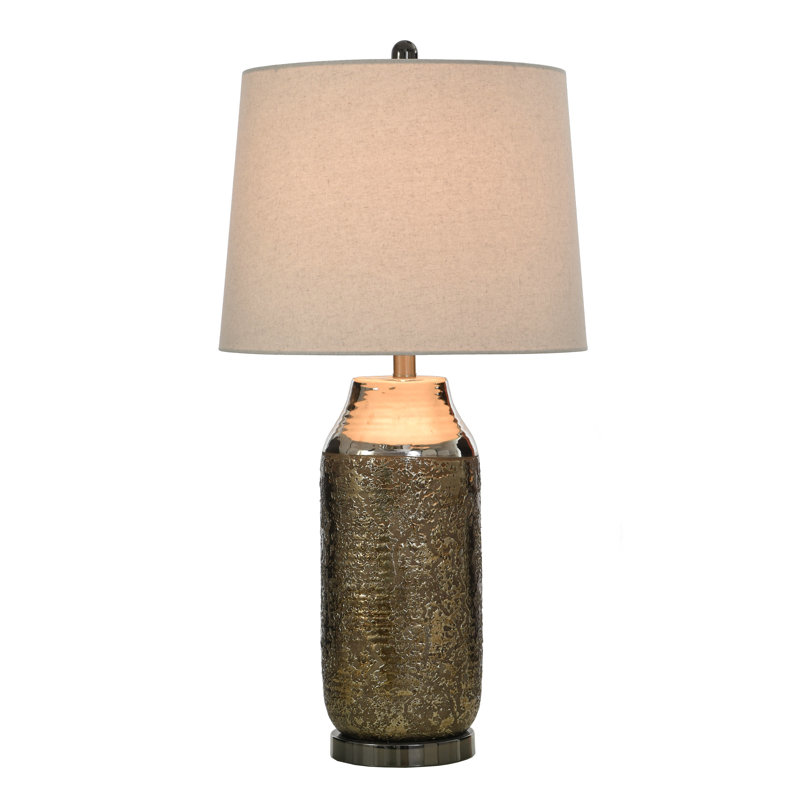 Ceramic Table Lamp - Kochi Bronze - White Shade