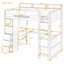 Lit mezzanine en bois pour lit simple avec bureau en U, lumières à DEL intelligentes et ports USB-132515808-132515809
