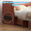 Grand lit escamotable avec station de charge USB et tiroirs de rangement, cerisier-876555237
