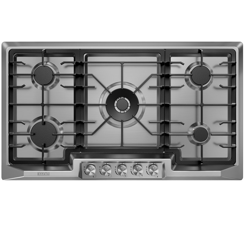 36 In. 5 Burners Recessed Gas On Glass Cooktop In Stainless Steel With Lp Convertible - Csa Certified - Kitchen Stove