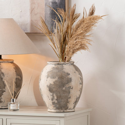 Beige Stoneware Table Vase