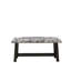 Lin avec banquette rembourrée, pieds en bois rustique