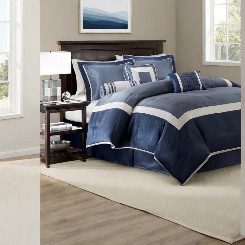 Piece Bedding Sets Queen Polyester, Modern Colorblock Home Comfort