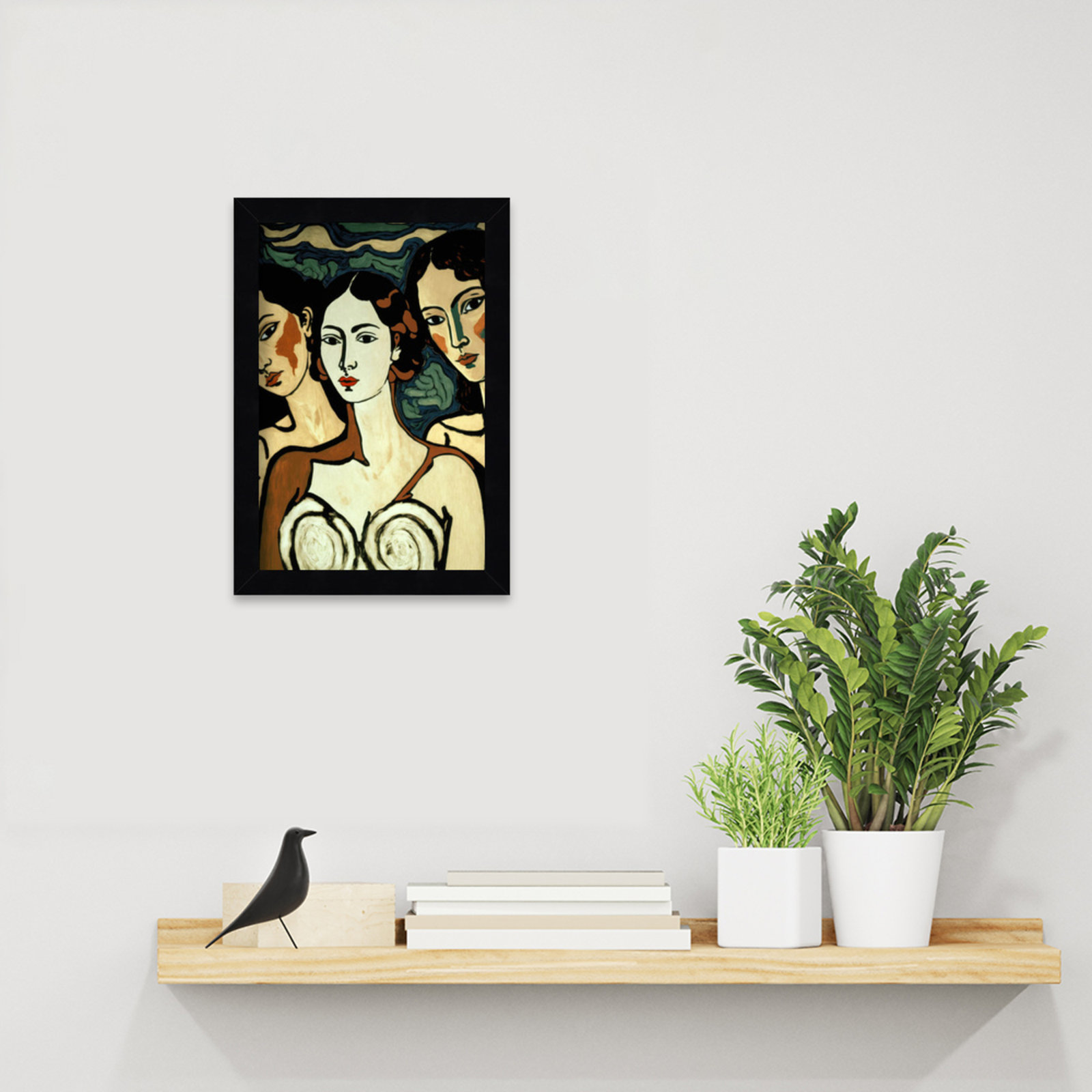 The Soul Sisters by Treechild  Wood Framed Wall Art Print, Black, 13" H x 9" W