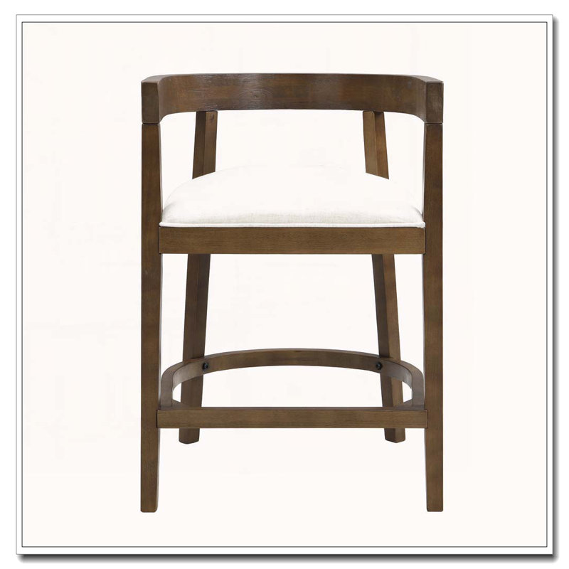 Tabouret de comptoir en bois d'hévéa, Chêne