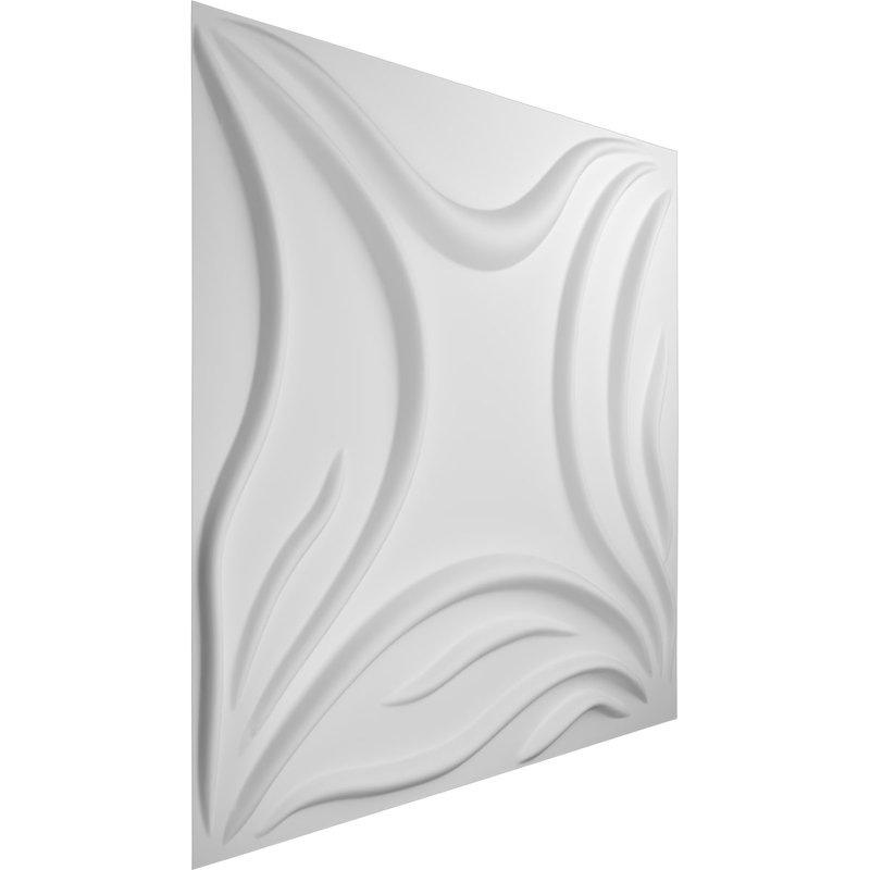 White Textured 3D PVC Wall Panels, 19.63" x 19.63", 50-Pack