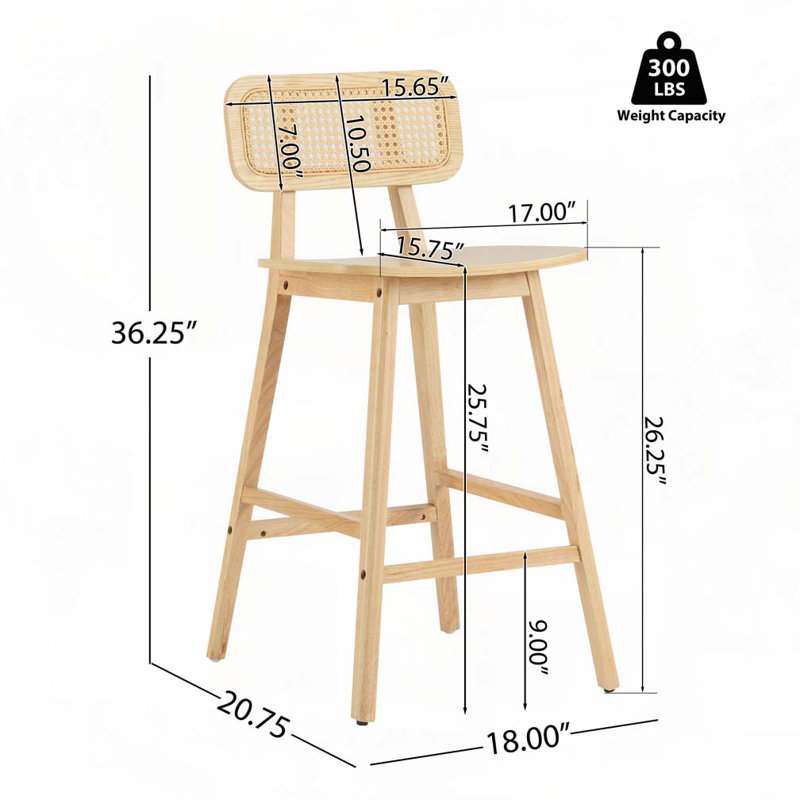 Tabouret de bar en bois, Naturel