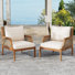Fauteuils club d'extérieur en bois d'acacia avec coussins Rockmaster