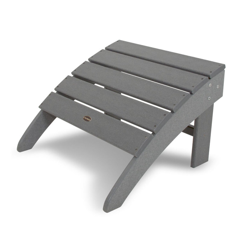 POLYWOOD South Beach Adirondack Ottoman, Slate Gray