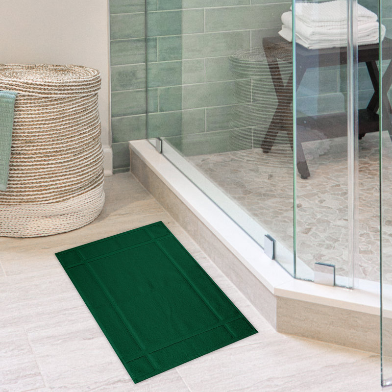 Tapis de bain - pour plancher de salle de bain - Très absorbant - Lavable à la machine, L 20 po x L 34 po, Vert