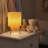 10'' Dimmable 2-tier Yellow Pleated Fabric Shade Table Lamp with Natural Rubber Wood Base and E12 Lamp Holder, cULus Certified for Bedroom Nightstands, Living Room Side Tables, Home Offices or Entryways-1682551558
