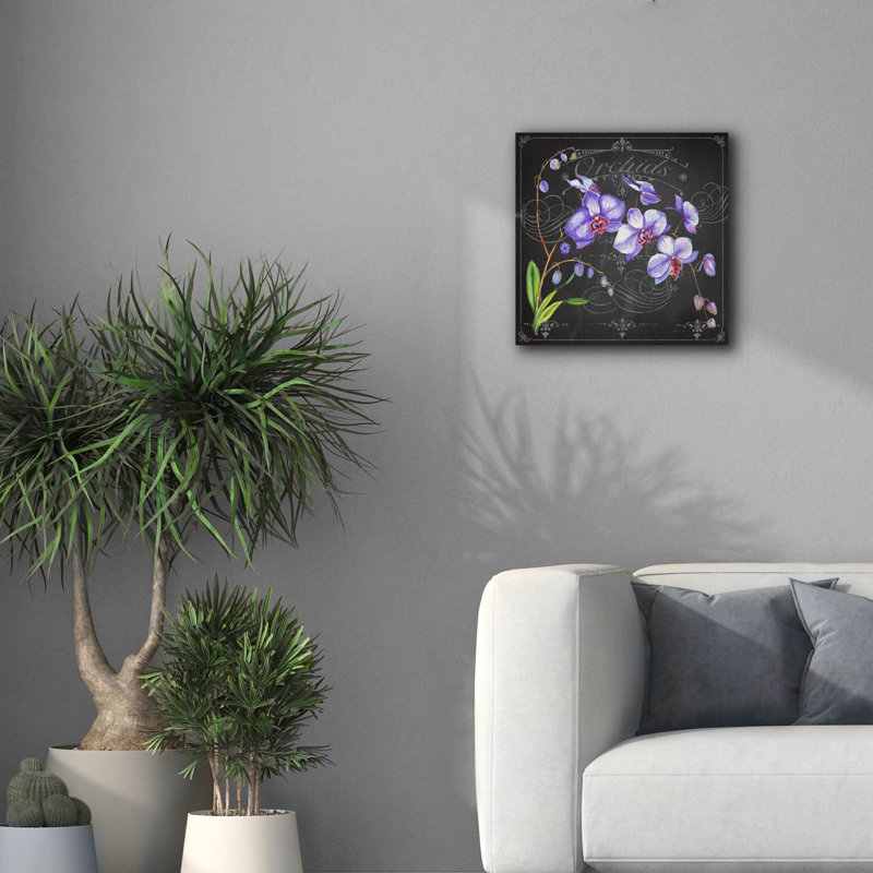 «Orchids 1» par Jean Plout, art mural sur toile, H 18 po x l 18 po x P 0,75 po