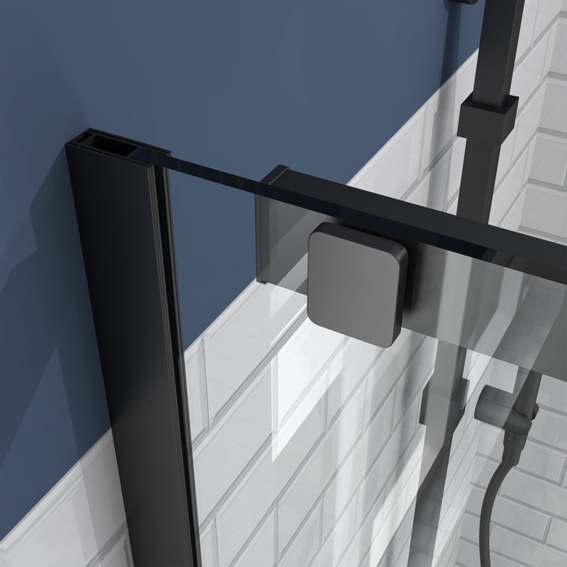 56'' - 60'' W x 74'' H Single Sliding Framed Shower Door with 5/16'' Tempered Glass