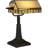 Charlton Home Tiffany-Style Bankers Lamp - Vintage-Looking Mission-Style Table or Desk LED Light with Stained Glass Shade