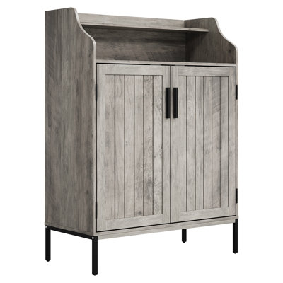 41" Tall 4-Tier Shoe Storage Cabinet with 2 Doors & 3 Adjustable Shelves, Freestanding Shoe Organizer for Entryway & Closet