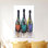 Reproduction d'art sur toile imprimée: Champagne Bottles Graffiti Modern Home Decor, 1P WhiteFramedCanves