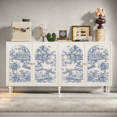 Multi-functional wooden four-door sideboard