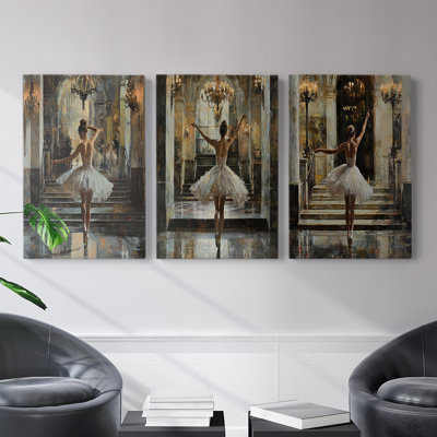 Feminine  Series  LIV  -Premium Gallery Wrapped Canvas Set -Ready to Hang