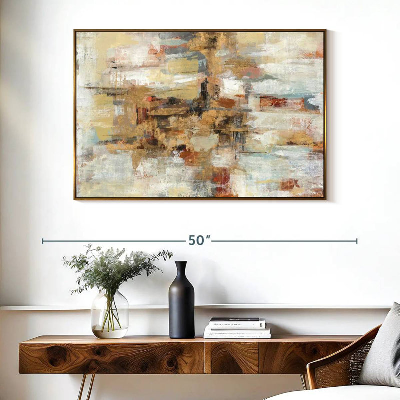 Old Bridge Reminiscence, Cadre flottant doré, 40 po x 27 po