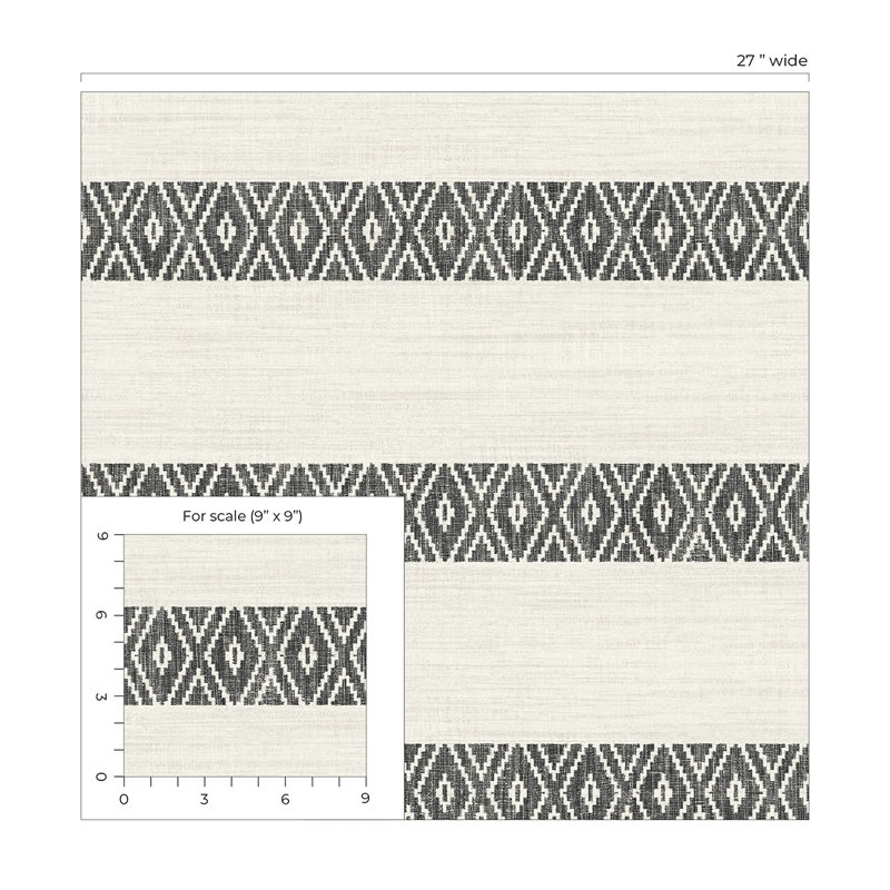 Geometric Wallpaper Roll, Charcoal