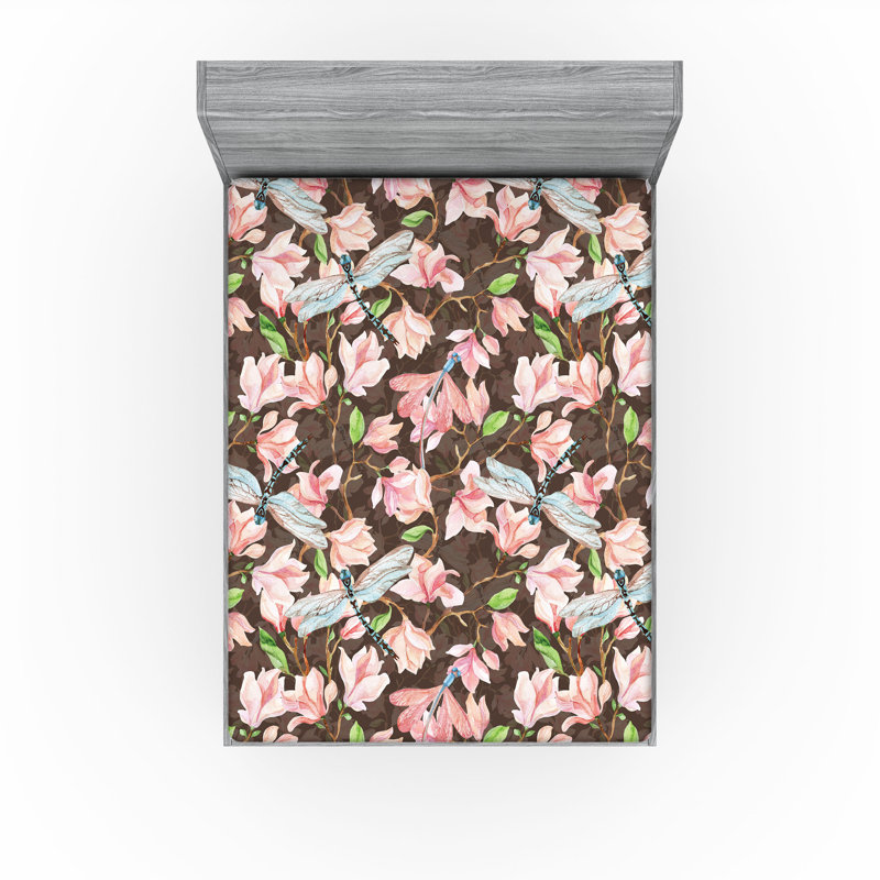 Drap-housse Ambesonne Spring Magnolia, Drap-housse très grand californien