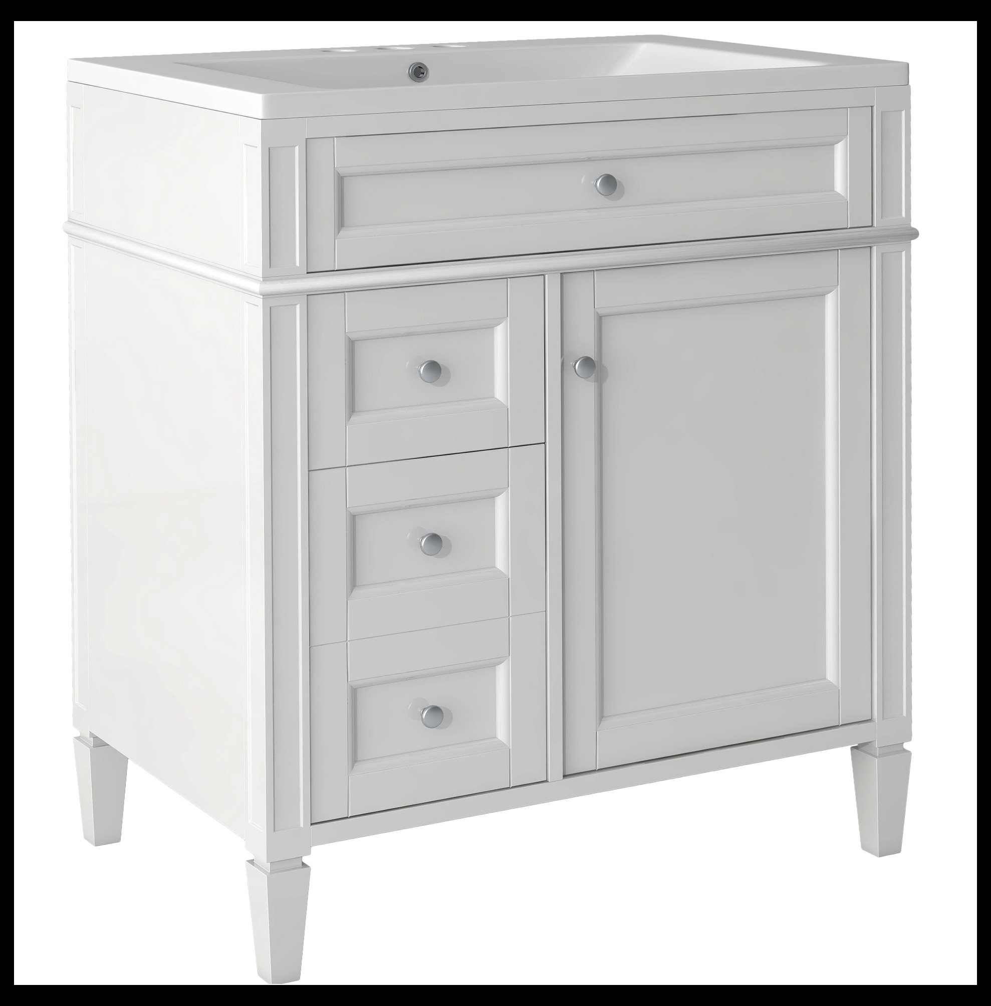 Charlton Home® 30'' Bathroom Vanity with Top Sink, Modern Bathroom ...