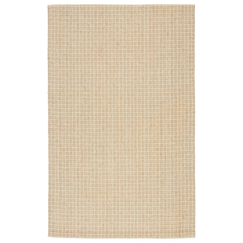 Handmade Handwoven Beige Area Rug, Rectangle 8' x 10'