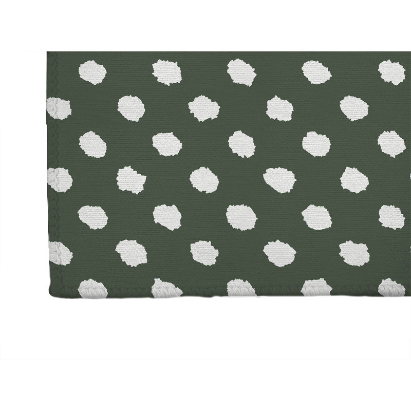 Grunge Dot Kids Play Mat, Chimichurri/Green, Rectangle 4' x 6'