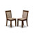 5 Piece Kitchen Table Set for 4 Includes a Round Dining Room Table with Dropleaf and 4 Light Tan Linen Fabric Parsons Dining Chairs, 42x42 Inch, Natural Walnut-440094681-440094686-440130013
