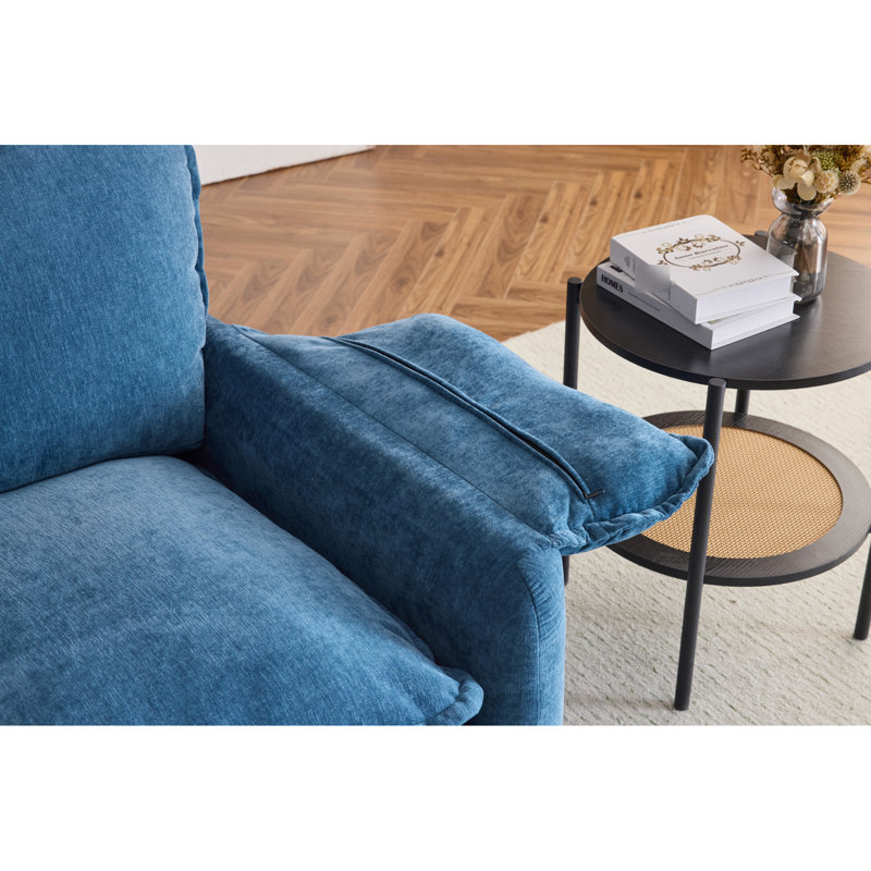 Chaise longue en chenille de 37,17 po à haut dossier pour siège confortable - Design surdimensionné avec tissu doux