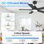 Ventilateur de plafond noir à 5 pales 42 po avec lumière DEL, télécommande et commande vocale, à intensité variable-1773898592-1773898605-1773513564