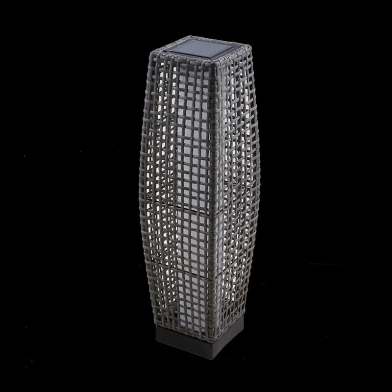 Lampe sur pied solaire, lanterne en osier pour terrasse et jardin, 1 pièce, lampe solaire sur pied, lumière chaude, alimentation solaire, autonomie de 8 à 10 heures