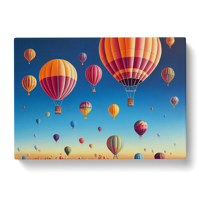 Hot Air Balloons Painted - Wrapped Canvas, 40cm H x 60cm W x 3cm D