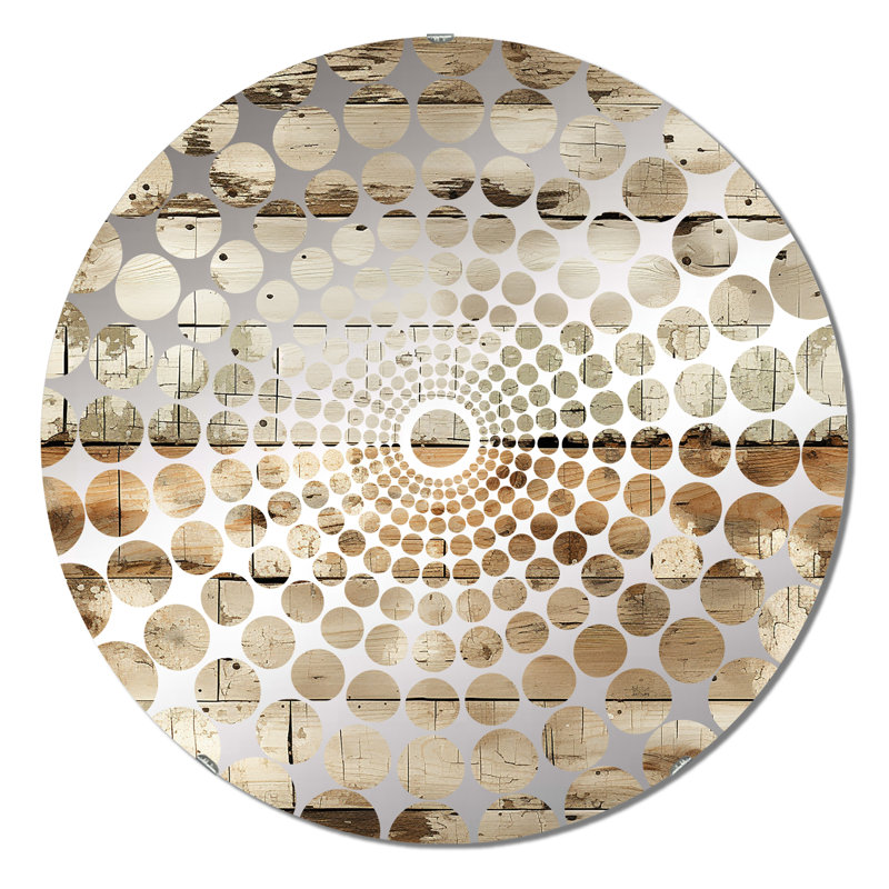Rustic Farmhouse Weathered Planks - Concentric Circles Decorative Mirror, 31.4" x 31.4"