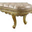 Banc en cuir synthétique clair doré et finition dorée