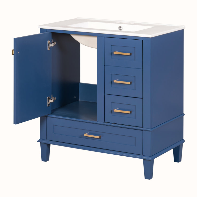 Bathroom Vanity with Sink, Bleu