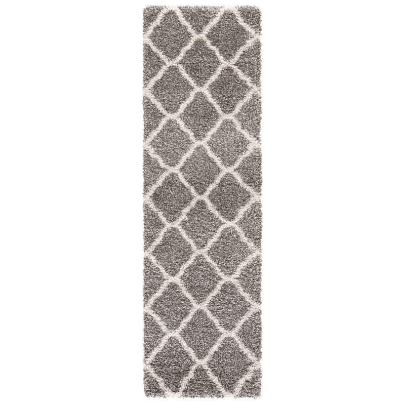 Tapis à poils longs Darrol Hudson, Tapis de couloir 2 pi 3 po x 8 pi