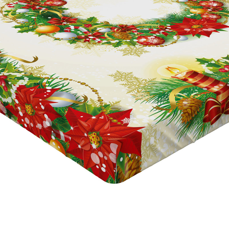 Ambesonne Christmas Fitted Sheet 2-Pack Nostalgic Celebration Multicolor, California King Sheet Set