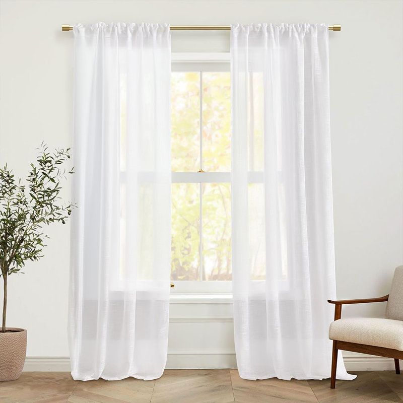 Curtain Single Panel, White