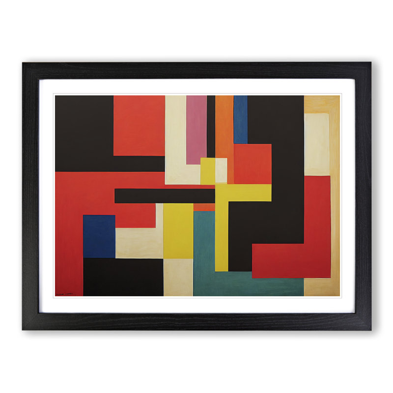 Modern Bauhaus Vol.4 Abstract - Framed Print, Black, 25cm H x 34cm W x 2cm D