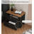 Modern Simple Black Solid Wood Double Draw Nightstand